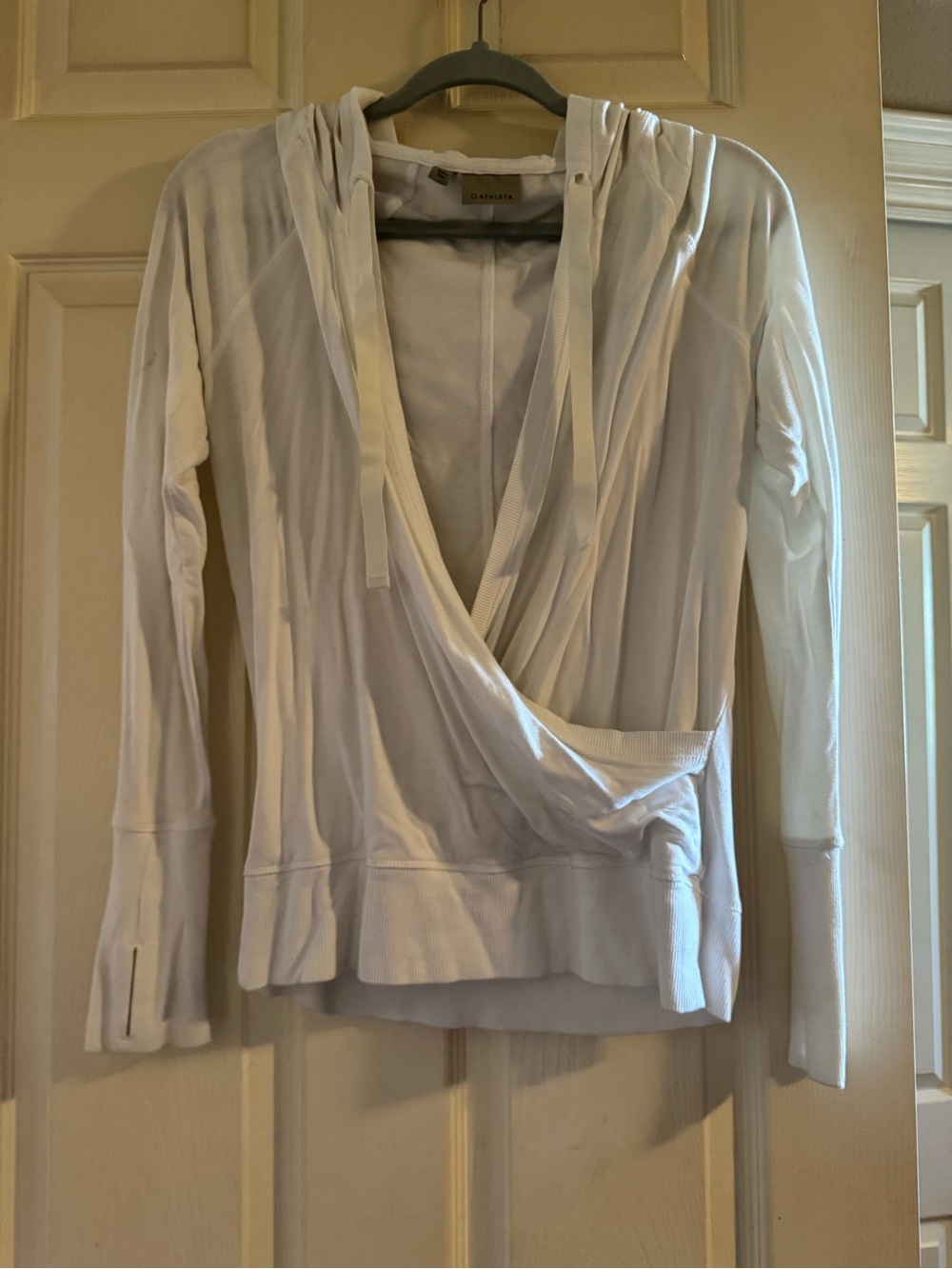 Athleta- Dark Gray Draped Open Front Hoodie